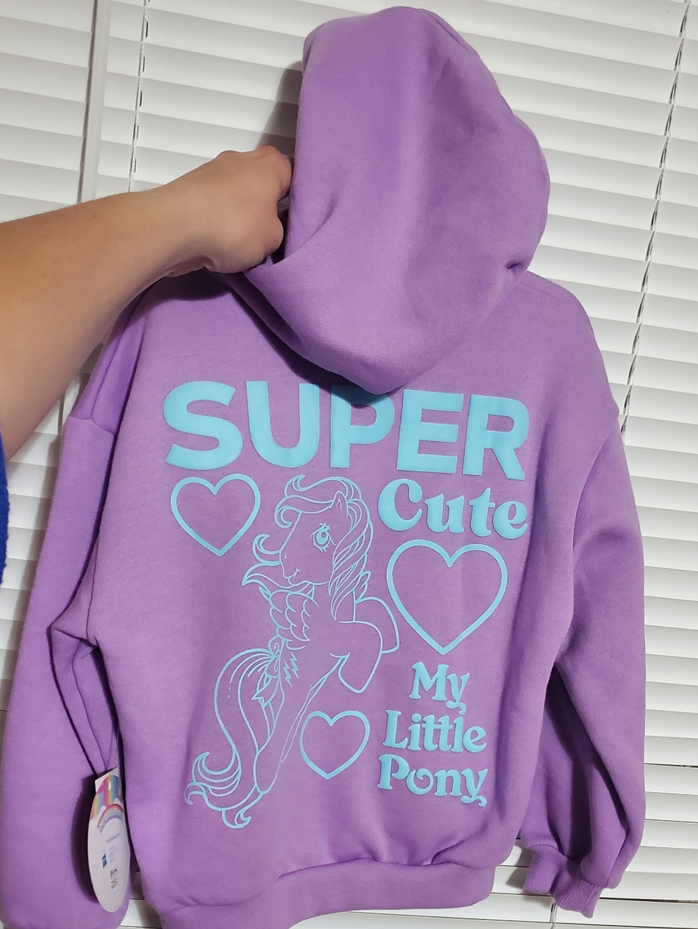 NWT, Super Cute My Little Pony Purple Kids With Aqua Puff Style Logo Hoodie, 5T